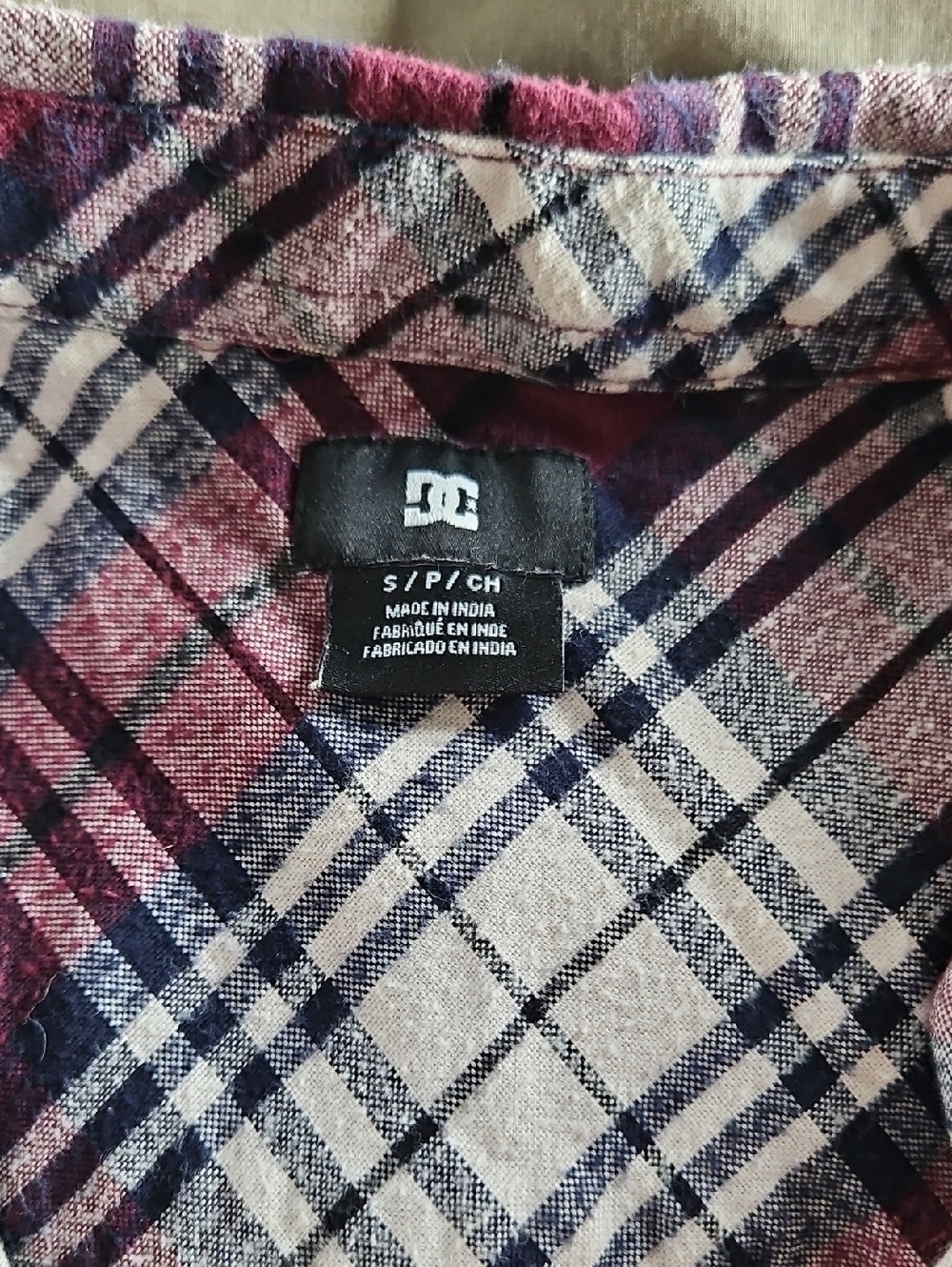 DC Plaid Flannel Shirt - Burgundy, Navy, Cream